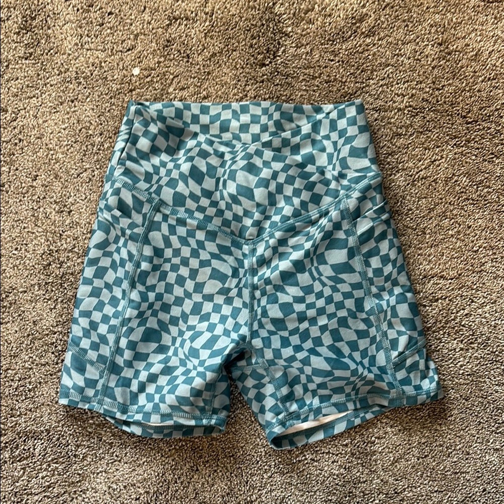 Gilly Hicks Teal Checkered Shorts